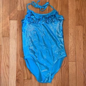 Ruffles & Shimmer One Piece Halter style swimsuit & Mermaid Tail GIRLS